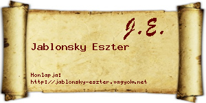 Jablonsky Eszter névjegykártya